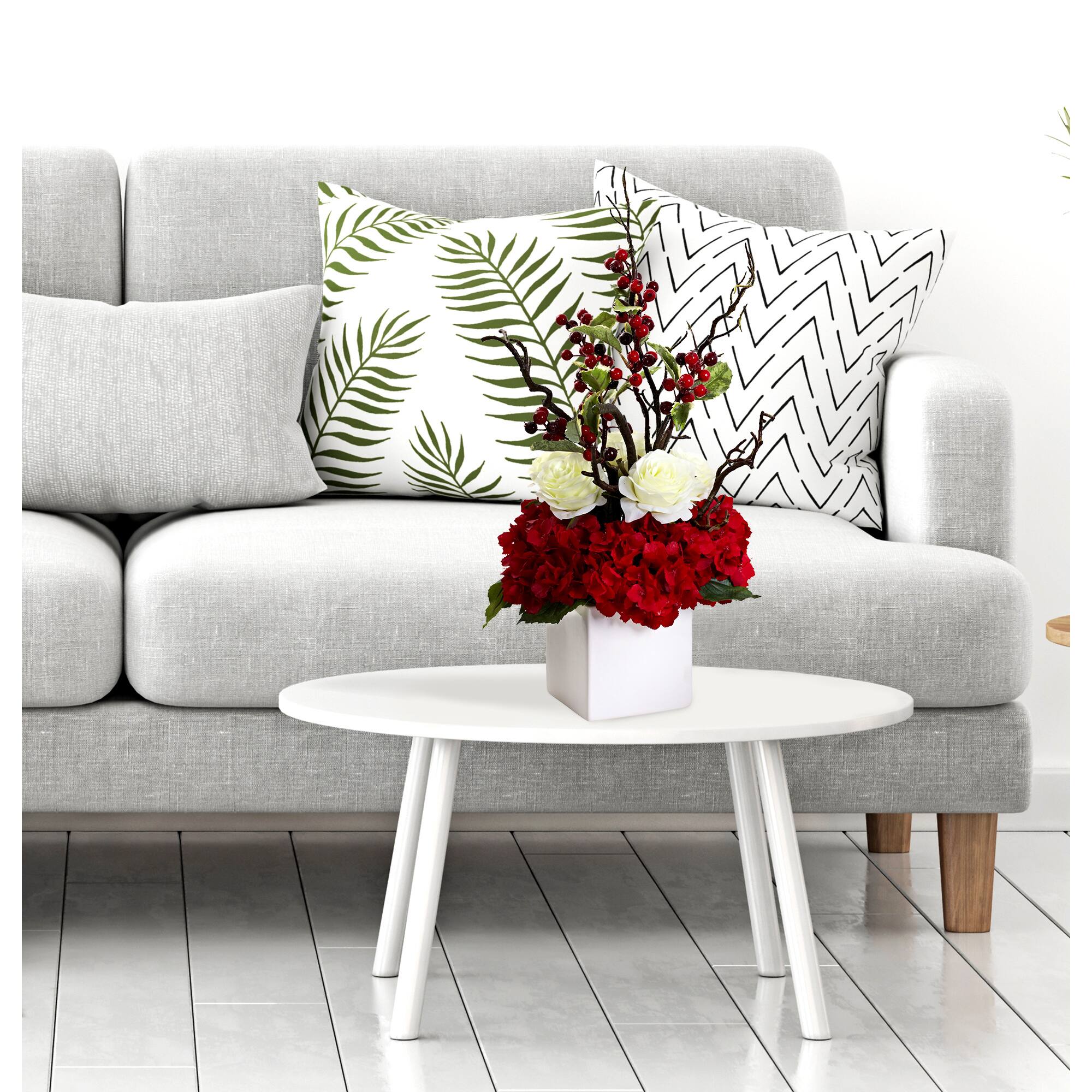 24" Potted Hydrangea, Rose & Berry Arrangement